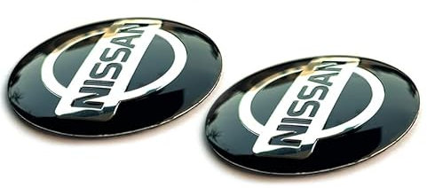 2 Stück Aufkleber 60mm Diameter mit Logo für Nissan-Auto. für Auto Kfz. Sticker mit Emblem für Nabenkappen usw. (60mm Niss. 2St.)
