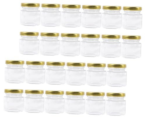 Ciieeo 24pièces Pot De Miel Verre Transparent Pot De Confiture Avec Couvercle Métallique Bouteille De Conservation Hermétique Pour Sirop Et Pâte De Nèfle