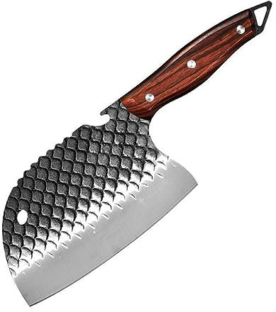 LIUJOU Couteau de boucher de cuisine forgé à la main en acier inoxydable, couteau à découper les os, trancheur de viande et de légumes, couteau de chef, couteau de cuisine