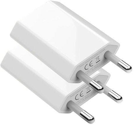 Chargeur USB 2 Pack 5V/1A - Adaptateur Secteur Universel Pour Phone, Pad, Samsung, Smartwatch, Écouteurs, Tablette