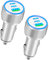 USB C Car Charger, Rombica 2Pack 3-Port 67W Dual USB-C&USB-A Power Cigarette Lighter Adapter 3 in 1 PD/QC3.0 Type C Car Charger Fast Charging for iPhone 16 15 14 13 12 11 Pro Max/Galaxy S25 S24/Pixel