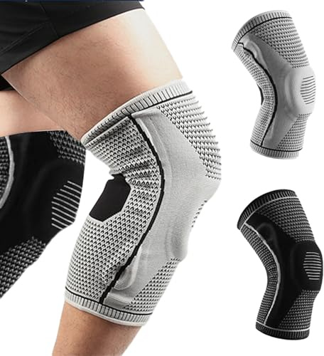 JSTHHTT 2 Stück Kniebandage Damen Männer, Atmungsaktive Knee Support, Volleyball-Knieschoner, Bandage Knie für Laufen, Wandern, Joggen, Sport, Volleyball, Sport Männer Und Frauen Knieschützer