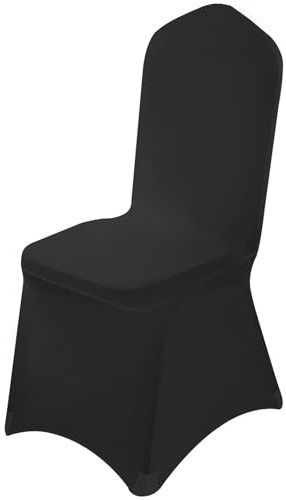 VELPAX Stuhlhussen 50 Stück Schwarz, Universell Stuhlhussen Polyester, Elegante Stuhl Stuhlbezüge Elasthan Spandex Waschbarer für Taufe Geburtstag Hochzeit Bankett Dekoration
