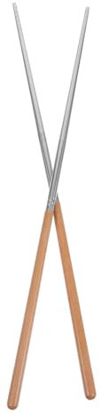 YOSADIER 1par Chopsticks De Acero Inoxidable Mango De Madera Resistentes Al Calor Perfectos Para Cocinar Frituras y Fondue Utensilios De Cocina Multiusos