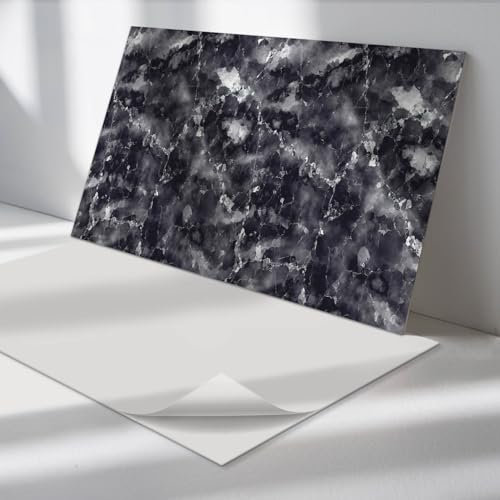 Panneaux Rectangulaires 60x30 cm PVC Imperméable Autocollant Design Gareage Installation Rapide Multipak Fixation Murale Vinyle Rectangulaire - Modèle de marbre avec des veines