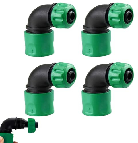 4 Stück Gartenschlauch Schnellkupplung Winkeladapter,90-Grad-Gartenschlauch-Adapter,90 Grad Schlauchkupplung Anschlüsse,Gartenschlauch verbinder