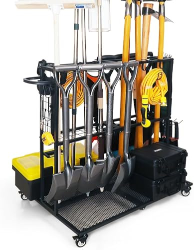 Securex Scaffale per attrezzi da giardino per la classificazione e lo stoccaggio di attrezzature agricole pesanti e carrelli di trasporto