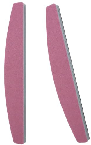 120/180 Grit Washable Nail Files, 2Pcs Professional Double-Sided Nail File | Fingernail Files for Manicurist, Half-Moon Nails Buffer Files for Home Salon