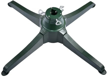 Soporte de árbol de Navidad moderno – Base eléctrica recargable para árboles de Navidad artificiales, 80 x 80 cm, soporte verde para árboles de hasta 3 m de altura y diámetro de tronco de 3,2 cm/1,26