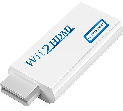 PKOUVOO Wii to HDMI Converter vidéo Full HD 1080P Adaptateur Wii vers HDMI avec Audio 3,5 mm et Sortie HDMI pour Jeux Wii connecteur Wii moniteurs TV projecteurs