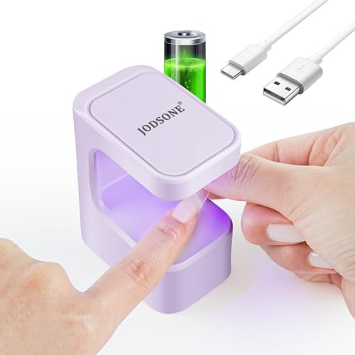 JODSONE Mini U V Lampe, U V/LED Nagellampe Nageltrockner Nägel für Gel Nagellack, Polygel, Builder, Nail Tips, Glue Gel für Anfänger, DIY Salon,USB Nagellampe für Reisen (Lila