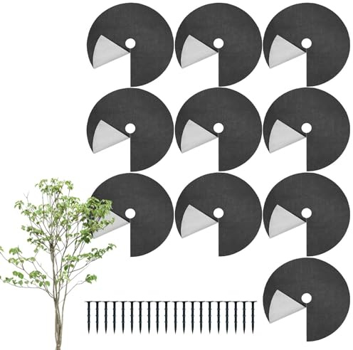 Mulch Baumring, Pflanze Mulch Ring Abdeckung mit Bodennägeln, Wurzelschutz Abdeckung, für Garten Landschaft Hof Rasen Blumenbeet Bauernhof Hinterhof