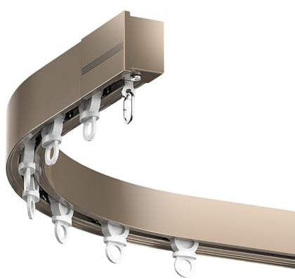 Flexible Biegbare Vorhangschiene Gardinenschiene Aluminiumlegierung Vielseitiges Vorhangschienensystem Für Raumteiler, Kinderzimmer/Büro/Zuhause(Brass Wall,300cm(2 * 150cm))