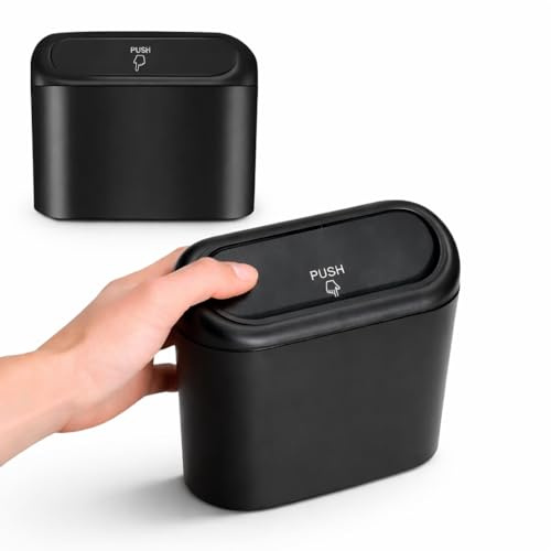 Generisch 2 Stück Auto Mülleimer, Automülleinmer Mit Deckel, Hängende Aufbewahrungsbox, Auto Accessoires, praktische Ordnung für unterwegs (2er-Set)