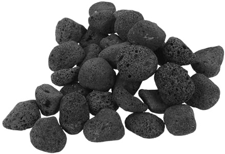Toddmomy Natürliche Schwarze Lavasteine 3 5cm 1200g Vulkanstein für Feuerstelle und Gartendekoration Kaminsteine für Drinnen und Draußen Vielseitige Deko für Aquarien und Pflanzgefäße