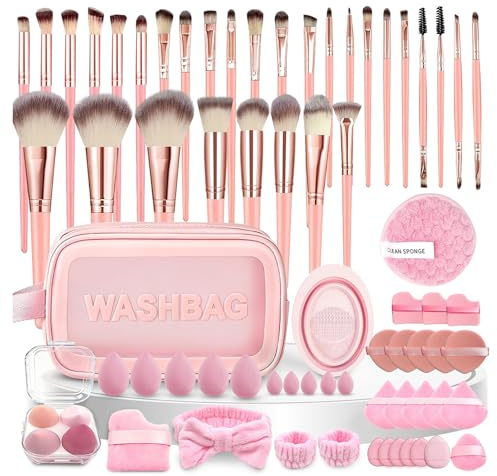LHLXZQ 72 Stück Make-up Pinsel Set, Professionelles Makeup Brushes Set | Geschenk Set mit Schönheitsei Puderquaste Zubehör für Gesicht Foundation Rouge Lidschatten Kontur Concealer Aufhellung