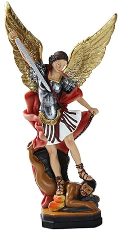 Skkpolo Estatua de - Estatua Coloreada de Arcángel de | El San Arcángel Miguel Derrotó al Dragón, La Escultura del Ángel de Batalla