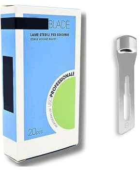 Lame sgorbie per pedicure professionali N° 8 conf. 20 pz, Rimuove calli, duroni e occhio di pernice, Lame Monouso in Acciaio Inox temprato, Sterili
