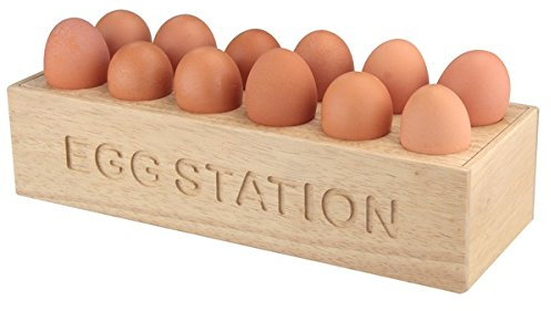 Eggs Holder Kitchen Egg Station Rack Tray Wooden Shelf Storage Holds 12 Eggs New