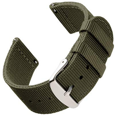 Archer Watch Straps - Premium-Uhrenarmbänder aus Nylon mit Schnellverschluss (Olivgrün, 22mm)