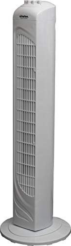 Schallen Slim Modern Portable Oscillating Cooling Tower Fan with 3 Speed Settings & Timer - White (29 White)