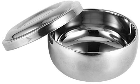 shaving bowl rasierseife rasierschale Ciotola per pennello barba, tazze e ciotole per sapone barba Strumento per la rasatura di prodotti sanitari in metallo argentato con coperchio