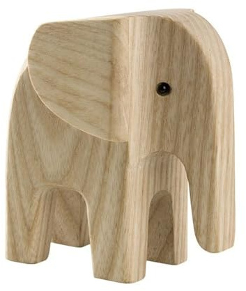 Novoform Design - Baby Elephant - Dekofigur, Holzfigur - Elefant - Eschenholz gebeizt - Maße (LxBxH): 7,5 x 4 x 7,7 cm