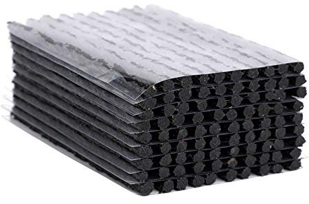 ETOPARS 100 Piezas Tira de Reparación de Neumáticos Moto Coche Neumáticos Sin Cámara Reparación Sellador Goma Herramienta Negro 100mm x 3.5mm