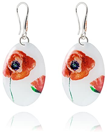 Zart Romantisch Blume Inspiration Design Oval oder Rund Ohrringe Hängend für Damen