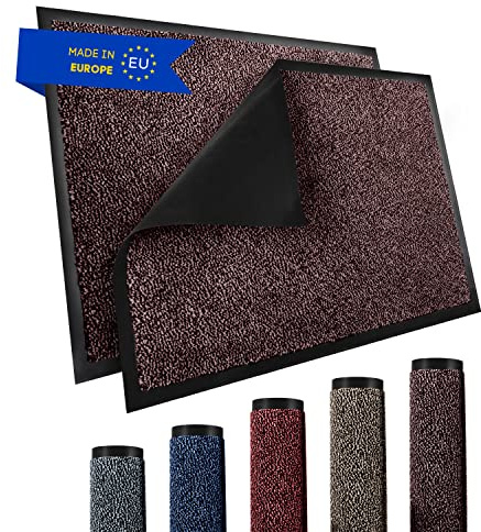 TRIBURG® Fußmatte 40x60 Braun Schwarz - Schmutzfangmatte 40 x 60 wetterfest, wasserfest, waschbar - Fußmatte außen/innen -rutschfeste Fussmatte Aussenbereich und Innenbereich
