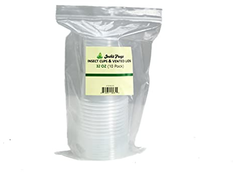 Josh's Frogs 32 oz Fruit Fly Cup and Vented Lid- 10 Pack