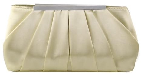 Jywmsc Damen Satin Abendtasche Elegante Satin Plissee Abend Clutch Geldbörsen für Damen Silber Hochzeit Handtasche