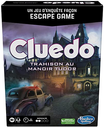Hasbro Gaming - Cluedo förräderi på Tudor herrgård, Escape Game, familjebrädspel, 1–6 spelare, från 6 år, halloween brädspel, gåva