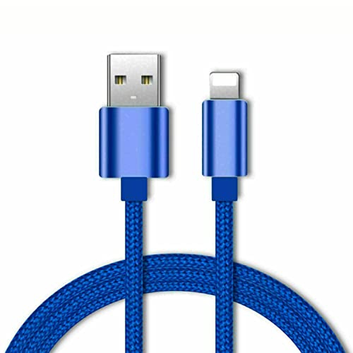 MAXIMUM RANGE E-SELLERS USB Cable Nylon Braided, Charger Wire for iPhone 13 12 Pro 11 Xs Max 6 7 8 Plus 6s, 5 5s SE 5c, for iPad Mini, for iPad Air 2 and for iPad Pro-Blue (2M)
