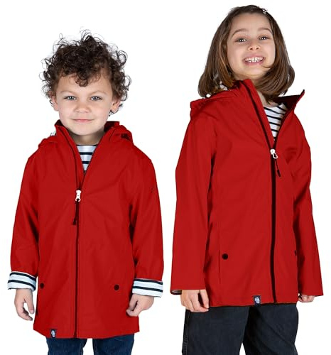 Breizh Ocean - Ciré, Imperméable Enfant - Création Française LANNION Mixte, Garçon ou Fille - Impermeable Intérieur Rayé Style Marinière - Manteau Enfant Garcon ou Fille de 1 à 14 ans
