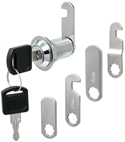 Wkmamo Serrure de boîte aux lettres de sécurité de 30 mm avec 2 clés, serrure de boîte à outils et 5 plaques de verrouillage différentes