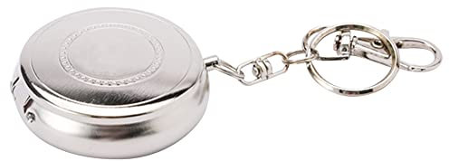 Collic Mini -Auto -Mülleimer, Edelstahl -Aschenbecher Mit Schlüsselbund, Winddichtes Eschenschale Mit Tragbarem Zigaretten -Taschenbecher, Leicht Zu Reinigen/Schlüsselanhänger