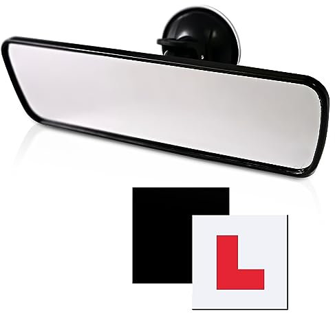 Learner Driver Car Mirror Set, Rear View Mirror Kit with 2 Magnetic L Plates & Interior Rear View Mirror, Universal Fit for Beginners, New Drivers, Practice Lessons, Car Accessories