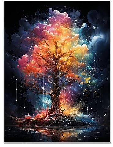 SHYAMIC Bilder Weihnachten Leinwandbild Kunstdruck, Multi Wandbild X-Mas Fenster Fotodruck Schneemann Kunstdruck Leuchtbild, Weihnachten Winteridylle Effekt - 20x30cm Ungerahmt