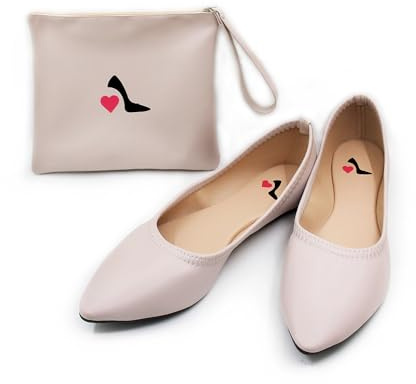 Ladies Roll Up Shoes Ideal for Weddings, Races Nights Out 2 Colours (Nude, UK Footwear Size System, Adult, Women, Numeric, Medium, 5)