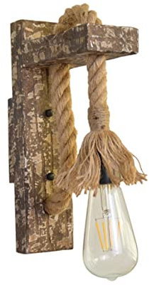 HOMSFOU Alte Wandlampe Kronleuchter Pendelleuchte Wandleuchte Beleuchtung Vintage Wandleuchte Seil Hängende Lichter Deckenleuchte Bauernwandleuchte Deckenlampe Ländlich Hanfseil Bambus