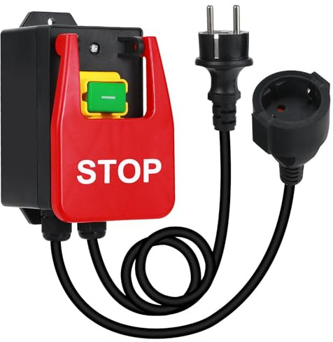BOSYTRO Off-Un coperchio rosso,Interruttore macchina Impermeabile,Interruttore elettrico a pulsante,Tagliatrice Trapano da banco Pulsante,Per tavoli macchina e altre apparecchiature elettriche (stop)