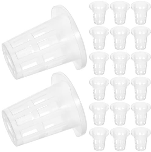 Happyyami Paniers Hydroponiques en Filet 50 Pièces en Plastique Blanc