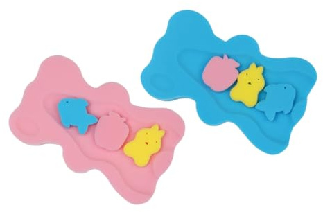 BESTonZON 2 Stück Badematte Schwimmmatte Badekissen Neugeborene Rutschfeste Badematte Badematte Badeversorgung Neugeborenen Badematte Badeschwammmatten Säuglings