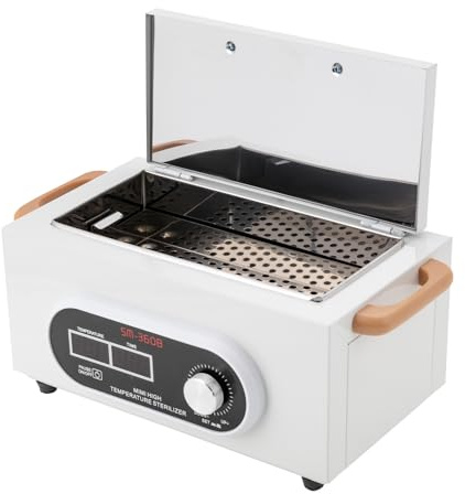 JAYEUW Heißluftsterilisator Desinfektion 300W Hochtemperatur-Sterilisator 50-200℃ Temperatur Einstellbar Tragbar Sterilisator mit Digitalanzeige und Timer Trockenhitze Sterilisator für Nagelstudio