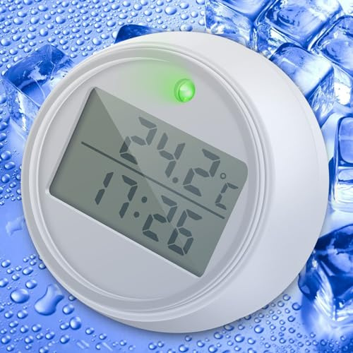 A Thermometer für Eisbad, mit Timer, Wasserthermometer, wasserdicht, IP66, mit klarer Anzeige, Blitz, 1,7 x 1,1 Zoll, Kalt-Tauchthermometer, Thermo-Thermo, digital