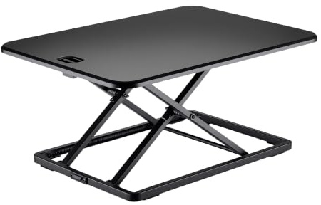 Wiltec Schreibtischaufsatz 67x47cm höhenverstellbarer Steh-Sitz Schreibtisch für Laptop und Monitor