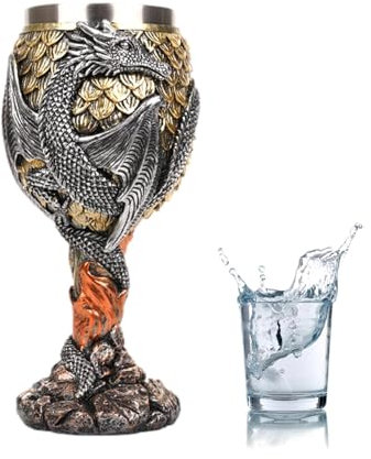 Calice à vin - calice médiéval de dragon en acier inoxydable | Verres de