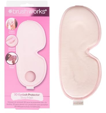 Brushworks 3D ögonfransskydd sovmask – tryckfri ögonmask för fransförlängningar, full mörkläggning, justerbar rem, resevänlig, mjuk och bekväm nattmask för vilsam sömn