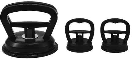 XhuangTech 3 Pack Car Dent Puller (2.2in & 4.7in), Heavy Duty Dent Repair Remover Kit with Suction Cup, Powerful Auto Dent Plunger Portable Scratch-free for Car Body, Glass, Furniture Moving (Black)